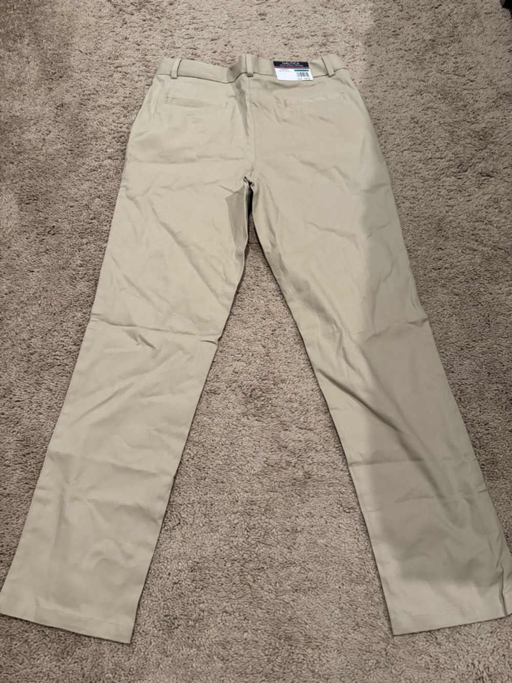 Nautica Girls Khaki School Uniform Pants Size 16.5 Plus – Adjustable Waist NWT - Picture 4 of 8